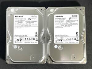 【送料無料】 2個セット ★ 2TB ★　DT02ABA200V　/　TOSHIBA【使用時間： 43ｈ＆ 32ｈ】2023年製 新品同様 3.5インチ内蔵 AVコマンド対応