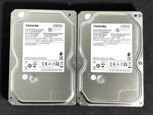 【送料無料】 2個セット ★ 2TB ★　DT02ABA200V / TOSHIBA【使用時間： 4 ｈ＆ 5 ｈ】2023年製 新品同様 3.5インチ AVコマンド ほぼ未使用