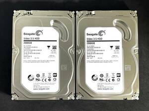 【送料無料】 2個セット ★ 2TB ★　ST2000VM003 / Seagate【使用時間： 1ｈ＆ 1ｈ】新品同様　3.5インチ AVコマンド対応　1CT164　FW:SC23