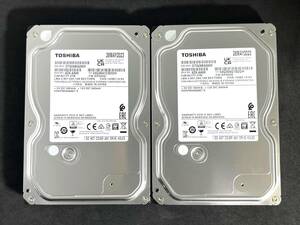 【送料無料】 2個セット ★ 2TB ★　DT02ABA200V　/　TOSHIBA【使用時間： 4ｈ＆ 4ｈ】2023年製 新品同様 3.5インチ AVコマンド ほぼ未使用