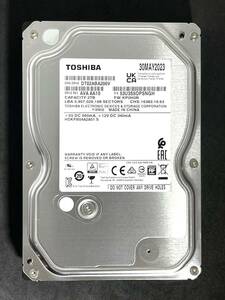 【送料無料】　★ 2TB ★　TOSHIBA / DT02ABA200V　【使用時間： 328 ｈ】 2023年製　稼働少　3.5インチ内蔵HDD 