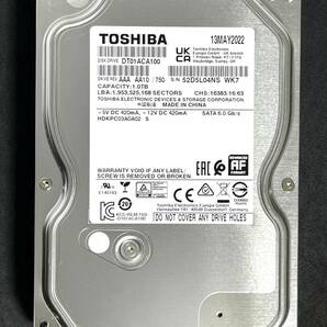 【送料無料】 ★ 1TB ★　TOSHIBA　/　DT01ACA100　【使用時間： 13 ｈ】　2022年製　新品同様　3.5インチ 内蔵HDD　SATA600/7200rpm