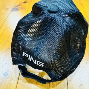 【美品！】PING ピン 2022年モデル メッシュ キャップ 帽子 ブラックの画像3