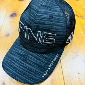 【美品！】PING ピン 2022年モデル メッシュ キャップ 帽子 ブラックの画像1