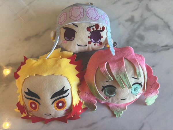 鬼滅の刃 パスケース コインケース 小物入れ ポーチ 煉獄杏寿郎 宇髄天元 甘露寺蜜璃 ぬいぐるみ マスコット