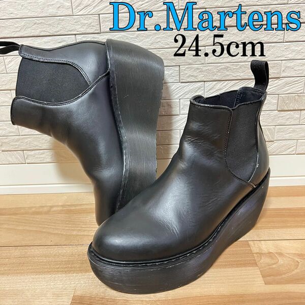 Dr.Martens マーチン 厚底 サイドゴアブーツ チェルシー エアリアル 革靴 黒 ブラック レザーシューズ ビジネス