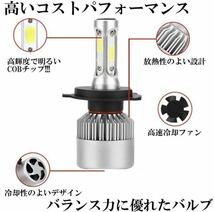 H4 LED ヘッドライト バルブ 最新型 ホンダ アクティ バモス ホビオ トラック N BAN BOX HBD JJ1 JBD JJ2JF1 JF2 HM1 HM2 車検対応 汎用_画像3