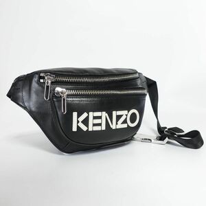 【美品】KENZO ショルダーバッグ　ボディバッグ　レザー　ロゴ