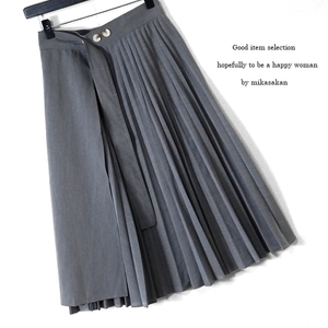 # unused * outlet #kin/ LAP x pleat design skirt / gray 