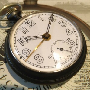 懐中時計  スモセコ  アンティーク アラーム 1900 ユンハンス 稼働品 美品 ガンメタル 鉄側 Alarm Pocket Watch 涙哀の画像10