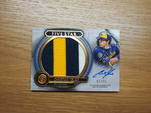 2023 Topps Five Star Jumbo Patch Relic Autographs #FSJPCY Christian Yelich クリスチャン・イエリッチ 03/25 直筆サインカード 