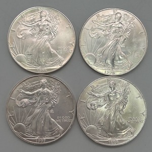 【J-15】アメリカ　イーグル銀貨　ウォーキングリバティ　LIBERTY　UNITED STATES OF AMERICA　1OZ　1DOLLAR　FINE SILVER　1995～1998　