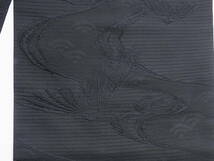 正絹　西陣　絽　黒共　つずれ流水に菊柄　八寸名古屋帯　　　_画像5