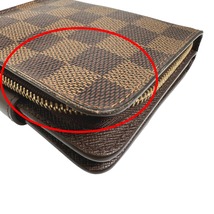 ルイヴィトン 二つ折り財布 N61668 コンパクト・ジップ ダミエ カード用ポケットファスナー付財布 LOUIS VUITTON ブラウン 中古_画像6