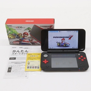  New ニンテンドー 2DS LL マリオカート7パック JAN-001 ブラック×レッド 任天堂 Nintendo ゲーム機 初期化 動作確認済 動作品