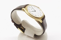  SEIKO セイコー シャリオ 腕時計 2220-0300 手巻き 稼動品 ゴールド 白文字盤 ラウンド メンズ _画像3