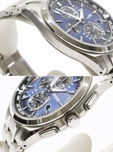  CITIZEN シチズン アテッサ 腕時計 H804-T018696 AT-8040-57L 青文字盤 エコドライブ クロノグラフ 電波ソーラー チタン ATTESA_画像4