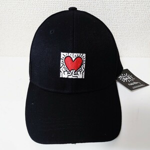 新品 未使用品 Keith Haring x Primark Heart Cap キースヘリング 野球帽 キャップ ブラック BLACK 帽子 ユニセックスCOTTON100％
