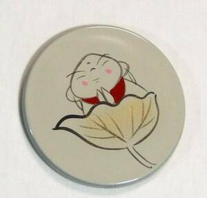 Art hand Auction ★Cute Jizo Makie ★Aizu Lacquerware Compact Mirror White Fuku Hand-painted Makie ★Free Shipping, cosmetics, skin care, makeup tools, cosmetic accessories, hand mirror