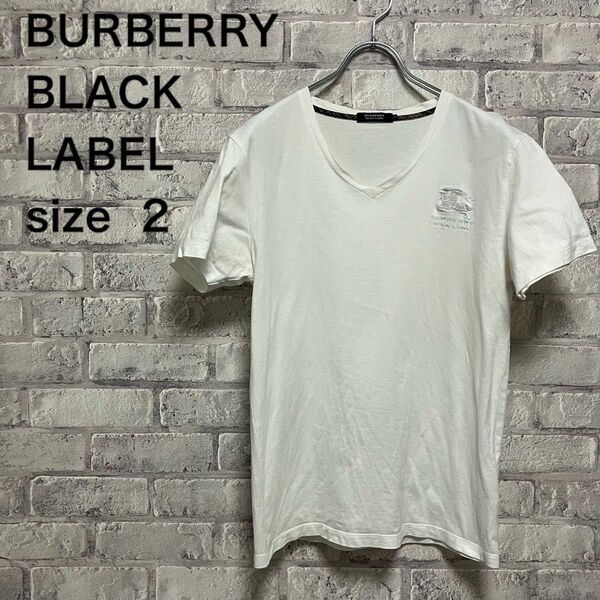 【BURBERRY BLACK LABEL】バーバリー Tシャツ Mサイズ