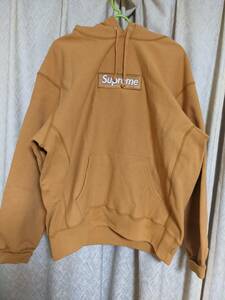 21AW Supreme Box Logo Hooded Sweatshirt パーカー　Ｍサイズ シュプリーム　マスタード　ボックスロゴ　スウェット 美品