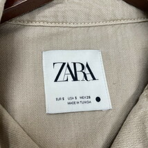 未使用品 /S/ ZARA ベージュ ポケットデニムシャツ レディース タグ カジュアル オーバーサイズ 通勤 フェミニン 大人可愛い デイリー ザラ_画像6