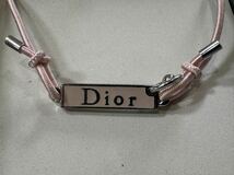 ●【1円スタート】Dior ディオール チョーカー ピンク シルバー アクセサリー レディース ロゴ 外箱付属_画像2