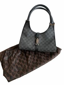 ◆【保存袋セット】GUCCI グッチ GGキャンバス ジャッキー ハンドバッグ 肩掛け 