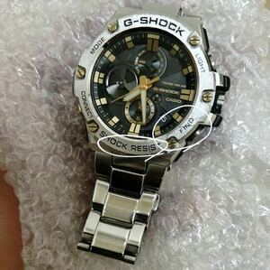 G-SHOCK Gショック GST-B100D-1A9JF カシオ CASIO 腕時計 G-STEEL Ｇスチール モバイルリンク機能 クロノグラフ ブラック ゴールド 黒 金色