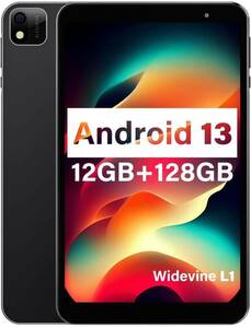 タブレット 8インチ タブレット Android 13 12GB+128GB 8コアCPU 1.8Ghz Widevine L1 1280×800 IPS 5500mAhバッテリー2MP+13MP カメラ