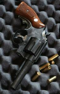 SRHW相当！未発火品 国際コクサイ S&W M10 4inch ミリポリ .38SPECIAL HWモデルガン KOKUSAI純正ウォルナット木製グリップ＆MTMケース付き