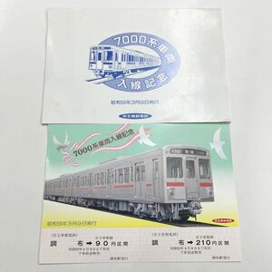 記念乗車券 京王帝都電鉄 7000系車両 入線記念 昭和59年3月9日 記念切符