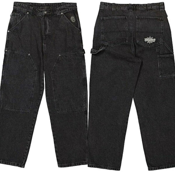 送料込み 新品 WASTED PARIS ウェステッドパリス ダブルニー Double Knee ジーンズ デニム パンツ ブラックpants ウエスト34