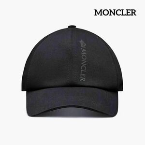 新品 MONCLER モンクレール ベースボールキャップ ロゴ入り帽子 ブラック　コットン　アジャスター付き　送料無料　匿名配送