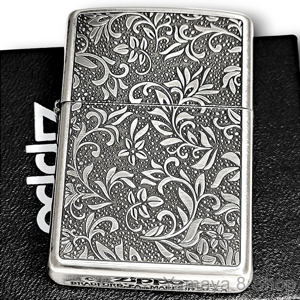 ZIPPO 唐草 カラクサ シルバー古美 両面 ジッポー ライター お洒落