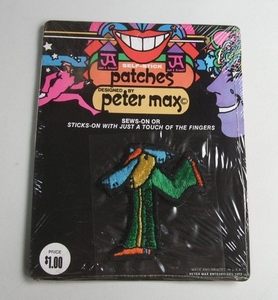 当時物 VINTAGE ピーターマックス Peter Max 刺繍 ワッペン Patches 未開封品 ビンテージ POP サイケデリック 米国製 