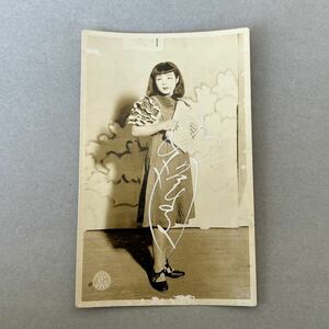 当時物 戦前 別府 鶴見園 観見園 女優歌劇 絵葉書 POST CARD 郵便はがき サイン付き / 古い 昔 温泉 直筆 田中すぐ子 鶴見園歌劇 少女歌劇