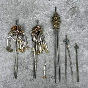  that time thing old ornamental hairpin kimono small articles hair ornament set / antique old fine art era thing ... soup the first soup warehouse kimono old tool metal skill 