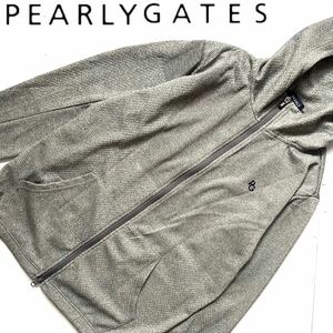 【送料無料】PEARLY GATES パーリーゲイツ　ハニカムメッシュ　パーカー　ゴルフ　6 XL メンズ　2022年モデル　グレー　ジップ
