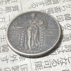 アメリカ 25セント銀貨 1917S サンフランシスコ 特年 美品 希少 レアコイン 古銭 アジア 外国古銭 海外 クォーターダラー 北米の画像2