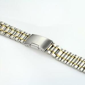 【普通郵便送料無料！】18mm 腕時計交換ベルト プッシュ式 無垢 直カン ゴールドアクセントの画像4