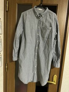 GU( GU ) long sleeve long shirt stripe tunic shirt One-piece L