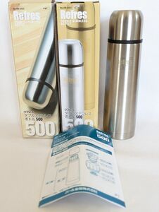 2本　パール金属 水筒 500ml コップ 付き ダブル ステンレスボトル リフレス 保温　保冷　HB-2423