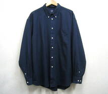 GAP◆ギャップ THE BIG SHIRT ビッグシャツ ボタンダウン 長袖 シャツ メンズ サイズL ネイビー_画像1