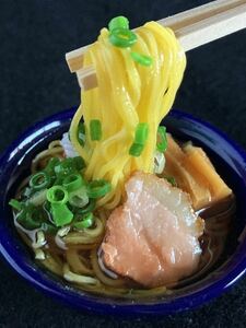 食品サンプルミニサイズ　アイデアラーメン紺器　マグネット