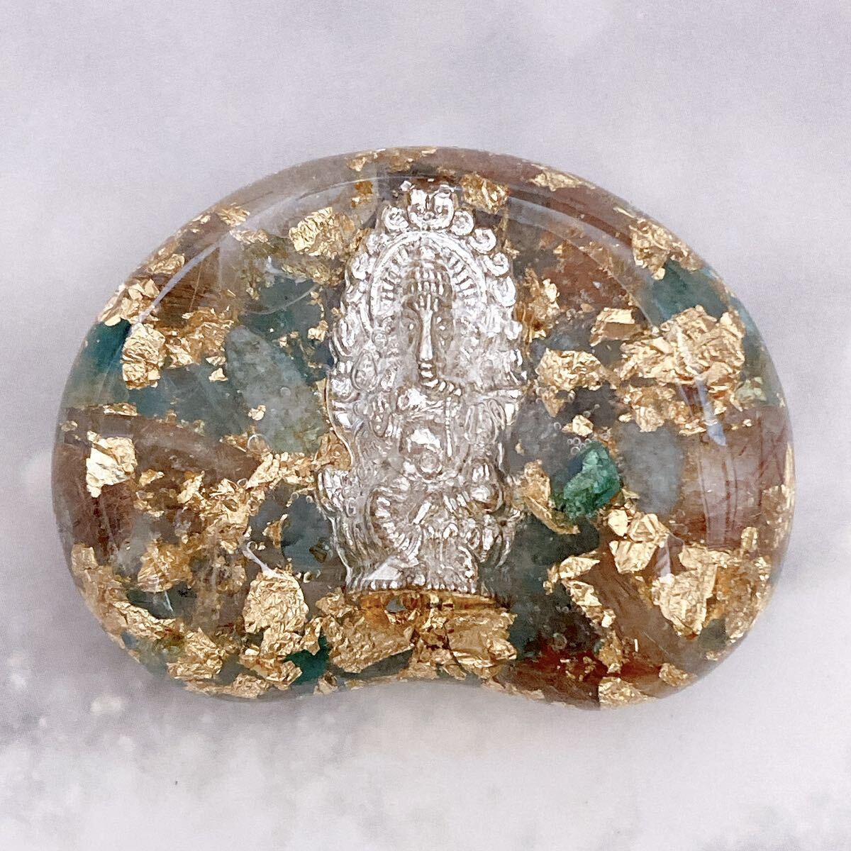 Orgonit-Amulett, bohnenförmiger Griffstein, Ganesha, Handgefertigte Artikel, Innere, Verschiedene Waren, Ornament, Objekt