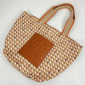 2403602-011 TORY BURCH トリーバーチ 総柄 ナイロン×レザー トートバッグ