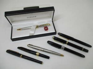 2402XXX-012 PILOT パイロット/PLATINUM プラチナ 万年筆 ペン先14K他 PARKER パーカー ソネット ボールペン等 おまとめ