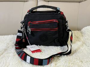 KIPLING キプリング 新品 2WAY ショルダーパック 手提げバッグ タイシルク風のブラック