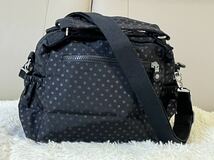 KIPLING キプリング 新品 2WAY ショルダーパック 手提げバッグ 黒のドット柄_画像4